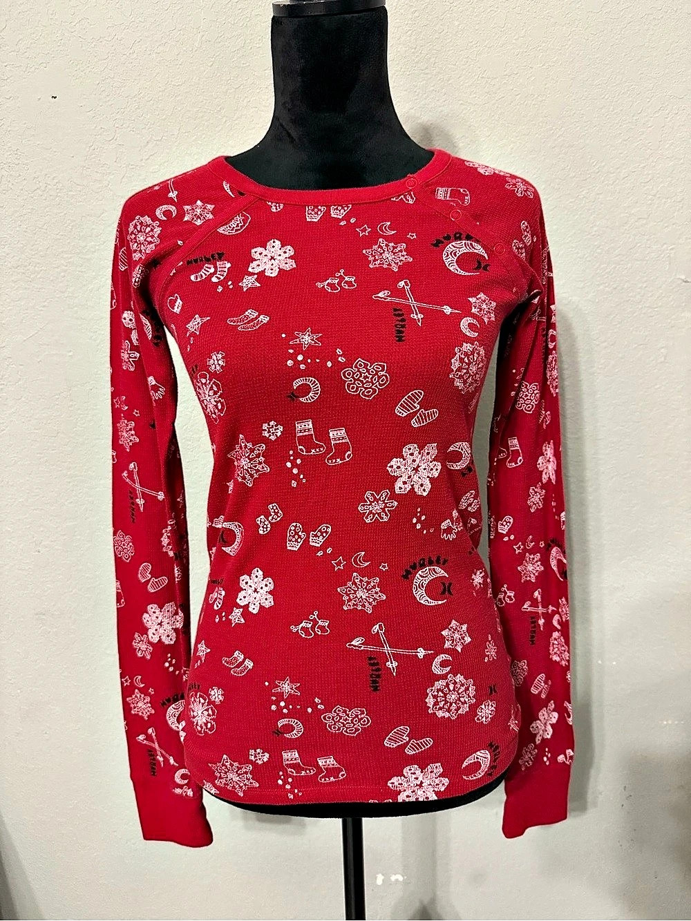 Hurley Waffle-knit Thermal Longsleeve Medium